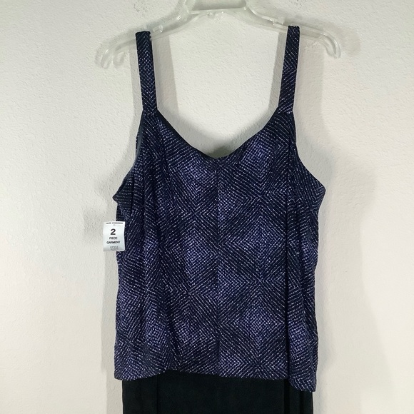 ALEX EVENINGS 2-Piece Evening Gown Set Glitter Jacket & Maxi Wedding 22W PETITE - Picture 9 of 14